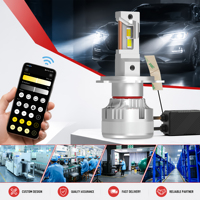 Ampoule de phare LED G18W pour voiture, fabriquée en usine OEM, compatible H4 H7 H11 HB3 HB4, application intelligente, couleur et luminosité personnalisables, logo et emballage sur mesure pour voiture