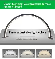 Lampe de bureau LED demi-lune à gradation progressive, 3 couleurs, protection des yeux, pour extension de cils, salon de beauté