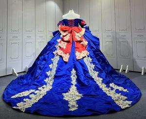 <span class=keywords><strong>Abiti</strong></span> <span class=keywords><strong>da</strong></span> Quinceañera in Stile Vittoriano <span class=keywords><strong>Blu</strong></span> Navy, Vestito <span class=keywords><strong>da</strong></span> <span class=keywords><strong>Principessa</strong></span> Personalizzato con Pizzo e Gemme, Abito per Festa di 15 Anni - Product Image 6