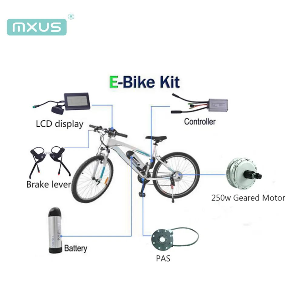 Komponen Elektronik Listrik 250W Roda Belakang Sepeda Konversi Kit Motor untuk Hub dengan Harga Grosir