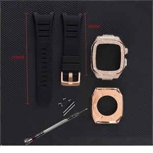 Correa de Silicona, Kit de Modificación de Metal, Funda Protectora con Diamantes para Apple Series 8 7 6 5 4 Iwatch 44mm 45mm - Product Image 2