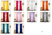 Lot de 4 rideaux de luxe brodés avec rideaux unis, voilages et pompons assortis – Vente en gros directe usine