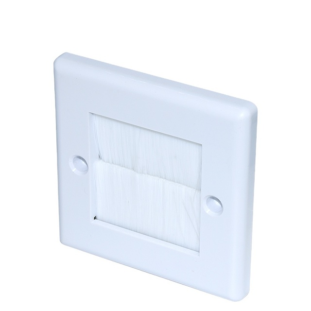 NEPCI 1 Gang Electrical Faceplate Brush XJY-NE-218 Single Port Network Wall Plate White/Black Brush 86x86mm ABS Material CE
