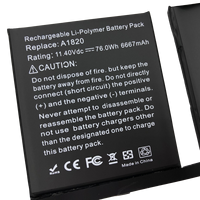 Batterie d'ordinateur portable de remplacement A1820 pour MacBook Pro 15 pouces avec Touch Bar A1707 version 2016 2017