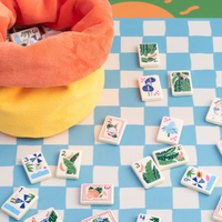 Jeu de Mahjong Américain Personnalisé en Acrylique Gravé AvaAcrylic, Tuiles de Mahjong Américain, Tapis et Supports, Design Moulin à Vent Tropical Blanc Estival