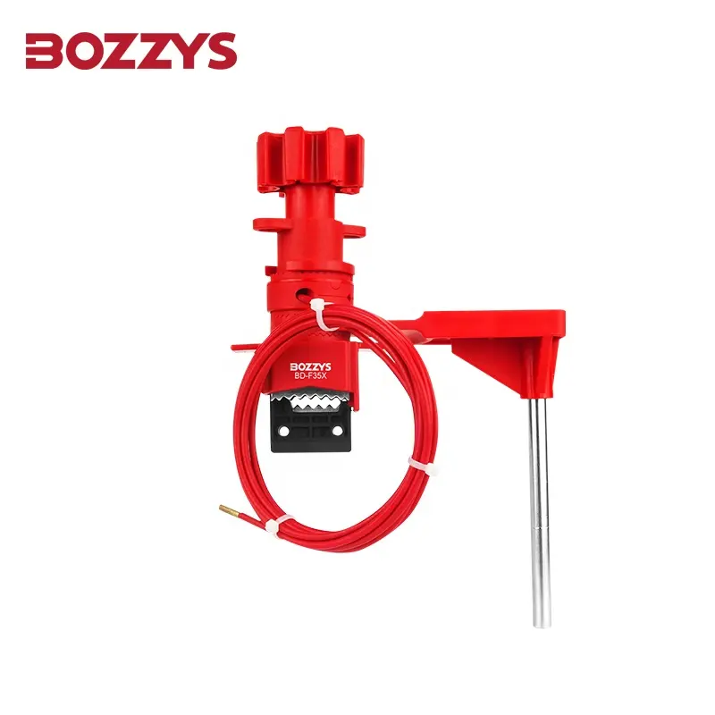 BOZZYS 1.8m Cable and Blocking Arm Safety Universal Valve Lockout for Lock out all Types of Valves