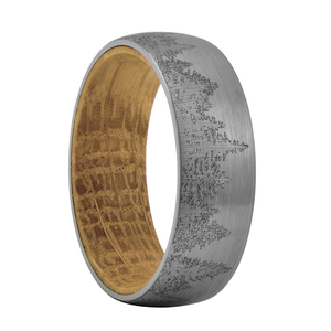 卸売8mm黒タングステンリング、カスタム森木インレイ男性のウェディングバンド工場価格 - Product Image 2