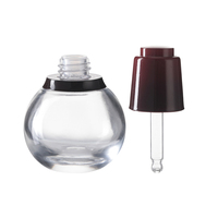 VANJOIN Flacon compte-gouttes sphérique en verre de 50 ml avec bouton-poussoir, contenant cosmétique de luxe en verre pour sérum visage et huile essentielle