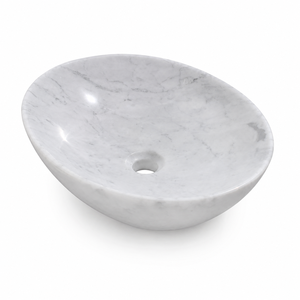 Poulars En gros Lavabo de luxe mural en pierre naturelle et pierre artificielle, avec piédestal, en marbre de Carrare blanc - Product Image 2
