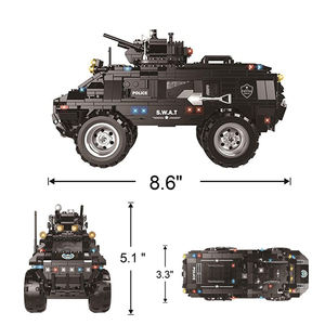WOMA TOY Wholesale Custom 2 in 1 Swat Corps Robot Car plastica piccoli mattoni Building Block Anti <span class=keywords><strong>Riot</strong></span> Set di veicoli blindati - Product Image 6