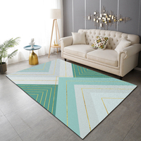 Tapis de salon et de bureau en polyester de style pastoral moderne, couleur claire, à poils ras, lavable en machine