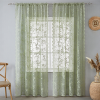 Rideaux Voilages YCSP Vintage à Motifs Floraux en Dentelle, Rideaux Transparents de Haute Qualité Style Traditionnel Romantique pour Chambre et Salon