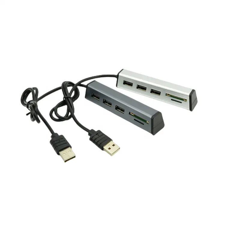 Đầu Đọc Thẻ SD TF USB 2.0 Bằng Nhôm HUB 3 Cổng Có Giá Đỡ Cho Máy Tính Xách Tay Mac Pro