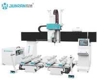 Routeur CNC à portique 5 axes JR-ATC16-32, machine de travail du bois automatique de haute précision, usinage 5 faces à une pince, fraisage 3D courbé