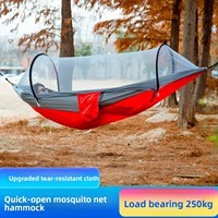 Hamac moustiquaire léger d'extérieur anti-moustiques à ouverture rapide, lit suspendu en polyamide anti-retournement pour le camping