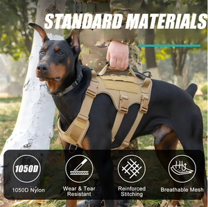 Tactical Dog Harness Adjustable Nylon Padded Breathable Buckle Closure Large Size with <b>Handle</b> and Molle System for Dogs - Product Image 4