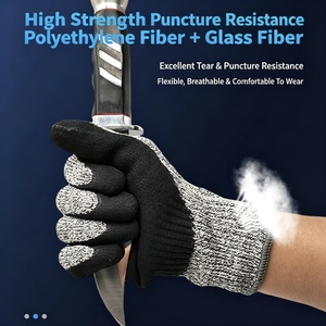Gants de travail résistants aux coupures de niveau 5, protection dorsale absorbant les chocs en TPR, gants de sécurité <span class=keywords><strong>anti</strong></span>-perforation résistants à l'huile - Product Image 6