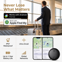 Étiquette intelligente BLE à double système Apple Find My & Google Find My Device, étanche IP67, localisateur anti-perte pour bagages