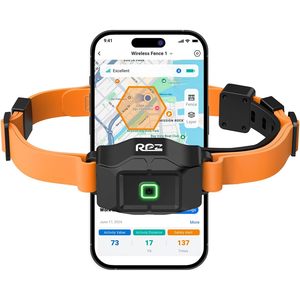 Collier Électronique Sans Fil GPS Invisible Rpz pour Chien avec Application, Système d'Entraînement pour Animaux de Compagnie Sans Abonnement, Orange - Product Image 1