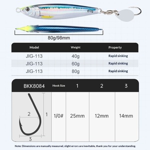 <span class=keywords><strong>Esca</strong></span> Artificiale Little Jack per Pesca in Mare, Jig in Piombo con Paillettes e Amo Singolo, 60g 80g, UV, per Sgombro Spagnolo e Tonno - Product Image 4