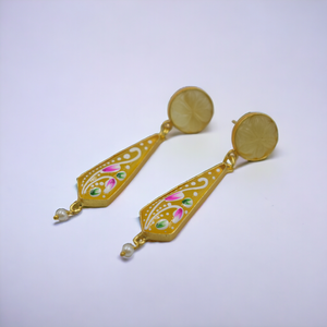 Pendiente pintado a mano de joyería de moda chapada en oro para mujeres y niñas - Product Image 1