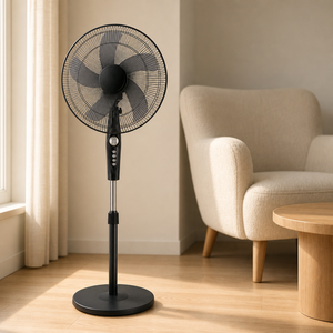 <span class=keywords><strong>Ventilateur</strong></span> de sol électrique PP5 de 16 pouces avec 3 vitesses de ventilation, minuterie de 60 minutes, grille en fer et <span class=keywords><strong>colonne</strong></span> en plastique - Product Image 3
