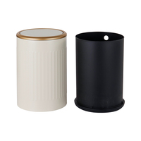 Poubelle à bascule en acier au carbone 8L pour la maison, poubelle haut de gamme de 2,1 gallons pour salle de bain d'hôtel avec seau intérieur