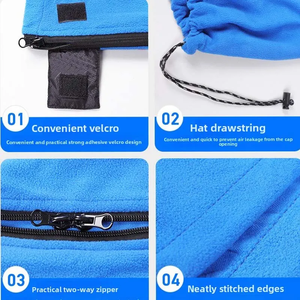 Doublure de sac de couchage en polaire 180 cm de long, taille complète, fermeture éclair, couverture de camping pour l'extérieur et l'intérieur, utilisée avec un sac pour adultes par temps froid - Product Image 3