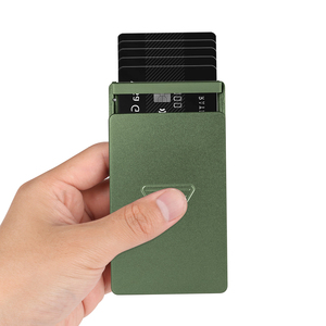 Custom logo Slim Aluminum Closure Rfid Blocking Metal <b>Wallet</b> Minimalist <b>Card</b> Holder for <b>Men</b> - Product Image 6