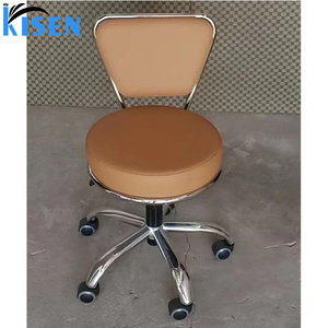 Tabouret de salon professionnel Kisen avec dossier, réglage hydraulique de la hauteur, roulettes pivotantes, robuste, pour salon, hôtel - Product Image 2
