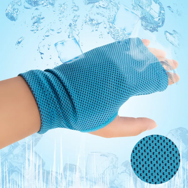 สายรัดข้อมือตรวจจับความเย็นของผู้ชายและผู้หญิง,สายรัดข้อมือผ้าวิสคอสระบายอากาศได้ดีซับเหงื่อเย็นสำหรับขี่กลางแจ้งออกกำลังกายฤดูร้อน