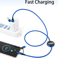 Câble de charge LED tendance 2026, Câble de charge de téléphone avec LED, Câble de charge multi-prise 4-en-1 avec certifications CE ROHS