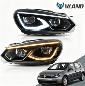 Faros Delanteros LED de Doble Haz VLAND para <span class=keywords><strong>VW</strong></span> <span class=keywords><strong>Golf</strong></span> 6 / MK6 2010 2011 2012 <span class=keywords><strong>2013</strong></span> 2014 con Señal de Giro Secuencial DRL - Product Image 1
