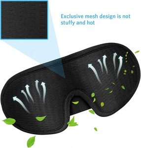 Masque de sommeil 3D amélioré avec espace profond pour les yeux et conception amortissante, occultation totale, OEM personnalisé, MOQ 100 pièces - Product Image 4