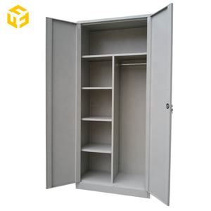 ตู้เก็บเอกสารเหล็ก 2 ประตู เฟอร์นิเจอร์สำนักงานแบบ KD ตู้เก็บของแบบสองประตู ตู้เสื้อผ้าเหล็ก 2 ประตู พร้อมชั้นวาง - Product Image 1