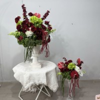 H23 Centres de Table Floraux en Soie Personnalisables pour Mariage, Décoration de Table Faux, Boule de Fleurs Artificielles Roses