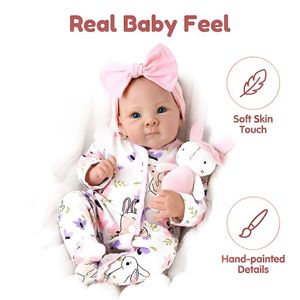 Yeezwood - <span class=keywords><strong>Muñeca</strong></span> Bebé Reborn de Silicona de 45 cm, <span class=keywords><strong>Muñeca</strong></span> Bebé Niña con Accesorios Gratis, <span class=keywords><strong>Muñeca</strong></span> Reborn de Silicona Realista para Niñas - Product Image 5