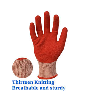 创盈建筑安全产品针织廉价乳胶防割手套13g聚酯乳胶中国 - Product Image 4