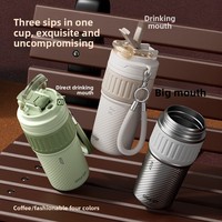 Thermos isotherme en acier inoxydable 304, portable, multi-usage, avec poignée et sangle de transport, cadeau idéal pour les anniversaires