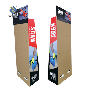 Tùy chỉnh cửa hàng bán lẻ găng tay sàn Pop Up Rack Sản phẩm giấy các tông sóng hiển thị với chốt siêu thị - Product Image 6