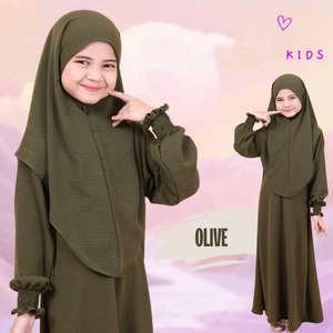 2025 Sharut tam uzunlukta Khimar Abaya seti toptan islam Eid namaz elbise yumuşak krep 2 parça çocuklar kızlar Abaya Khimar ile Set - Product Image 4