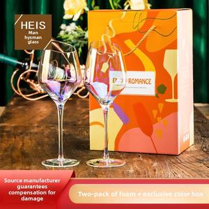 Verres en cristal de style européen, gobelets colorés, verres à dessert ambrés fumés, flûtes à champagne, ensemble cadeau de 2 pièces, emballage en mousse - Product Image 1