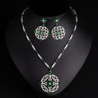 Accessoires transfrontaliers : Collier de mariée rétro européen et américain, ensemble de boucles d'oreilles, ensemble deux pièces en zircon, chaîne de clavicule