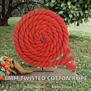 เชือกฝ้ายบิดเกลียว8มม. เชือกมาคราเม่แบบทำมือรีไซเคิลสำหรับกระเป๋าเสื้อผ้าสิ่งทอในบ้าน - Product Image 5