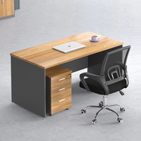 Meja Kantor Komputer Kayu Modern Kontemporer Grosir Pabrik dengan Laci, Meja Kantor Eksekutif CEO Minimalis, Tempat CPU