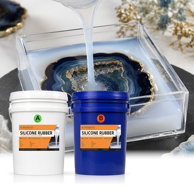 Epoxy Compatible Mold Silicone High Tear Tensile Strength Low Shrinkage for Resin Art Craft Supply Geode Coaster Agate Slice DIY