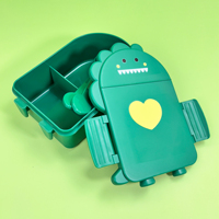 Boîte à lunch rectangulaire pour enfants avec fourchette et cuillère, réutilisable, en plastique durable, anti-fuite, idéale pour les voyages, grande taille pour tout-petits
