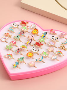 लड़कियों के लिए कई पशु अंगूठियां प्यारे बच्चों के आभूषण अंगूठी लड़कियों के लिए अच्छी गुणवत्ता वाले क्रिस्टल पशु अंगूठियां सेट - Product Image 3