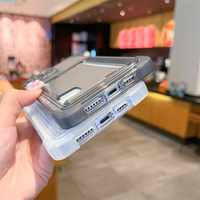 Étui de téléphone transparent avec porte-cartes pour iPhone 15 Pro Max, coque de portefeuille en TPU souple, antichoc, anti-rayures, accessoires mobiles