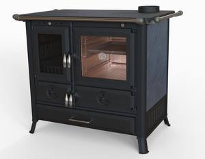 Poêle à bois en fonte avec four. Cuisiner et réchauffer en une seule unité. - Product Image 2